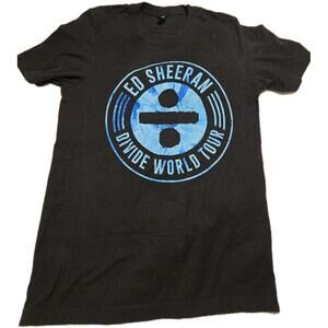 Ed Sheeran Divide World Tour Black And Blue Concert Pop T-shirt Sz Medium